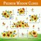 Sunflower Window Cling Spring Decoration Supply Summer window sticker Sunflower window decals Fall Window Decor Autumn clings Holiday Birthday Party Decorating a bedroom, nursery, or living room
